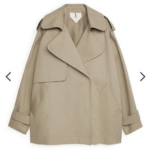Arket Beige Short Trench Coat Small